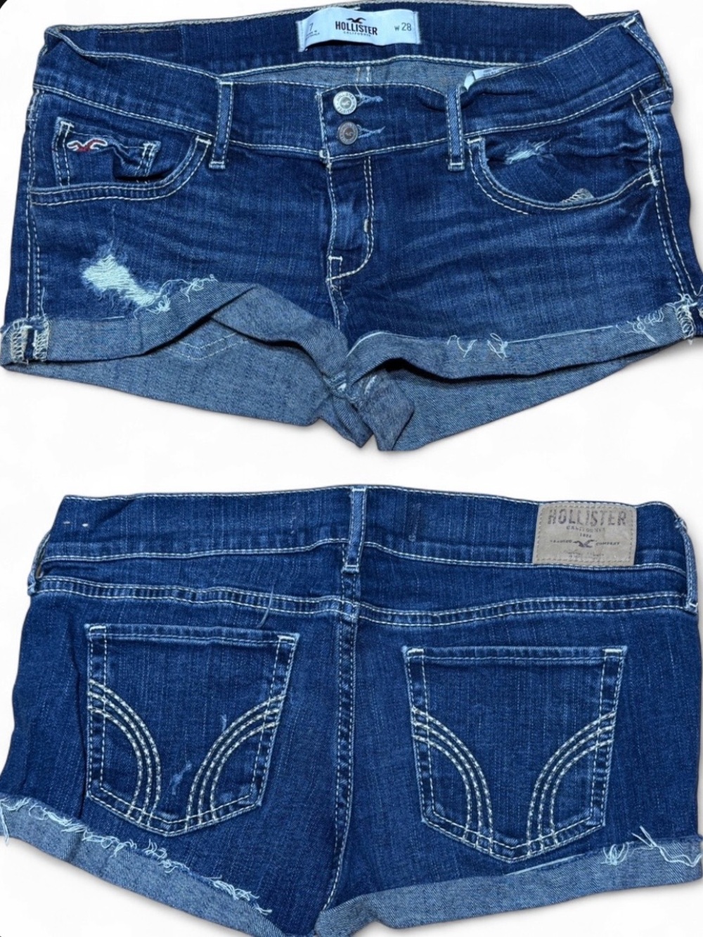 Hollister y2k Ultra Low Rise Micro Shorts size 28